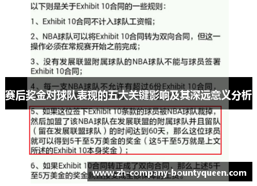 赛后奖金对球队表现的五大关键影响及其深远意义分析 赛后奖金对球队表现的五大关键影响及其深远意义分析